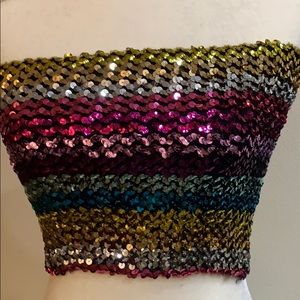 Multicolor sleeveless tube top